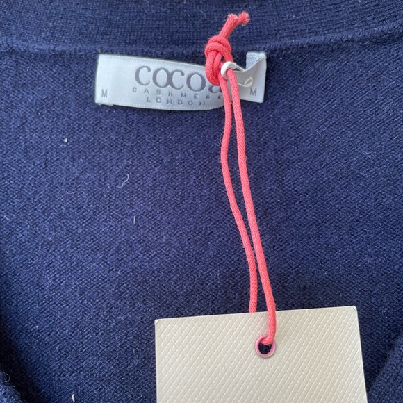 NWT Cocoa Cashmere London Navy Blue Tunic Sweater sz M - Picture 3 of 4